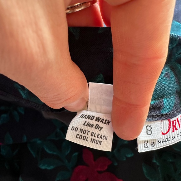 Vintage ORVIS navy, green & red 100% WOOL skirt w pockets (XS/S/vintage size 8) - Picture 5 of 11